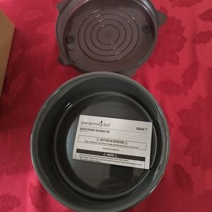 Pampered Chef Gray Quick Cooker Ceramic Pot
